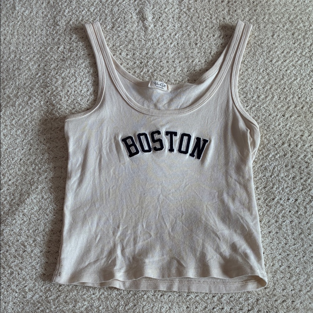 John Galt Beyonca Boston Embroidered Tank Top